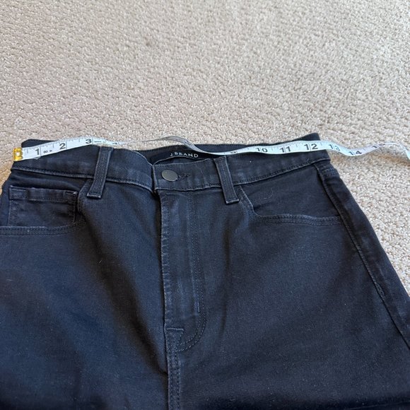 J Brand Jeans Leenah Distressed Raw Hem Fringe Black Array Goth Size 26 JB002487 - Picture 5 of 12